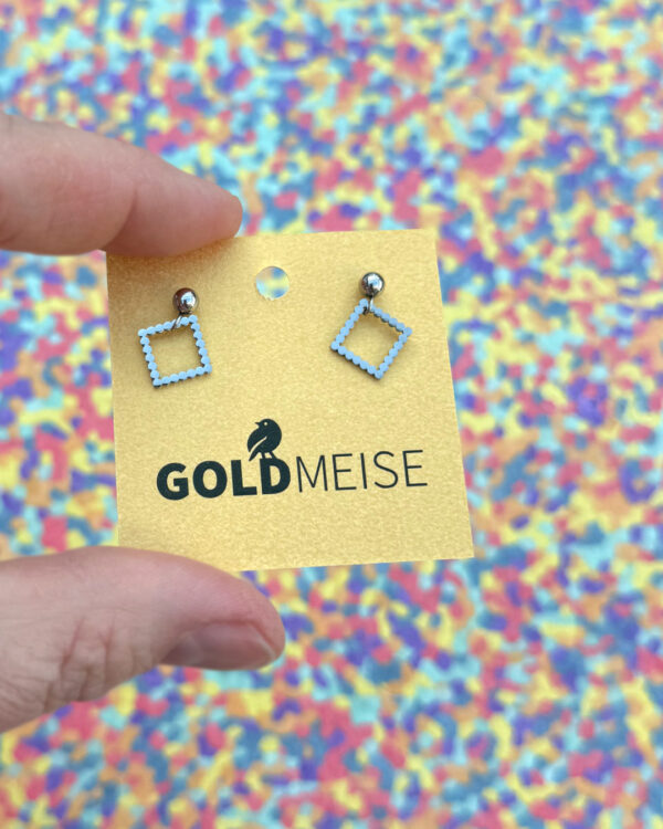 Edelstahl-Ohrstecker VIERECK